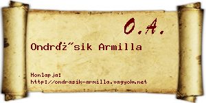 Ondrásik Armilla névjegykártya